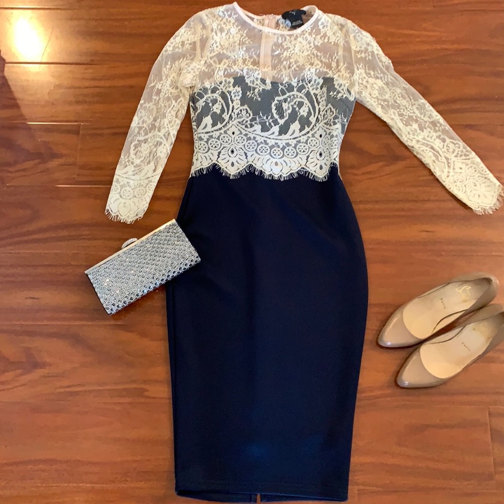 Blue lace dress